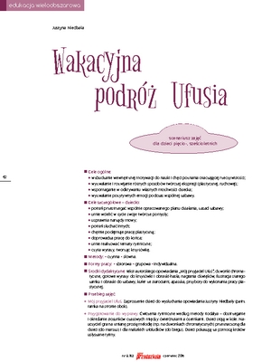 Wakacyjna Podróż Ufusia (scenariusz Zajęć Dla Dzieci 5-, 6-letnich ...