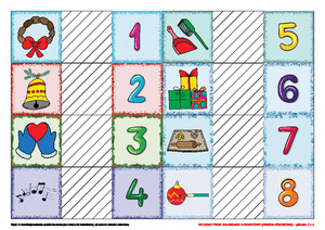 Interaktywny kalendarz adwentowy z otwieranymi okienkami - wersja kolorowa (PD)
