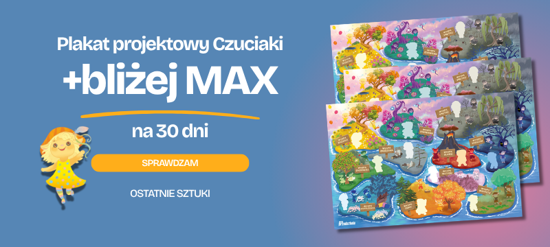 Plakat projektowy Czuciaki z Krainy Emocji – mapa Krainy Emocji z dostępem do bliżej MAX na 30 dni