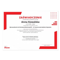 Zaświadczenie: Wprowadzenie do Dziecięcej Matematyki® (PDF)