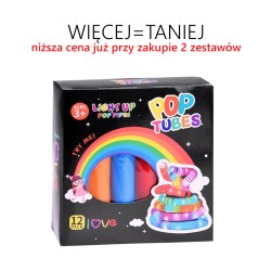 Rurki sensoryczne - zestaw 12 sztuk: POP TUBES świecące