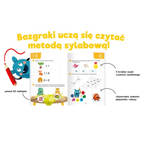 Bazgraki czytają sylabami. Czytanie sylabowe. Ćwiczenia 4-6 lat, część 1