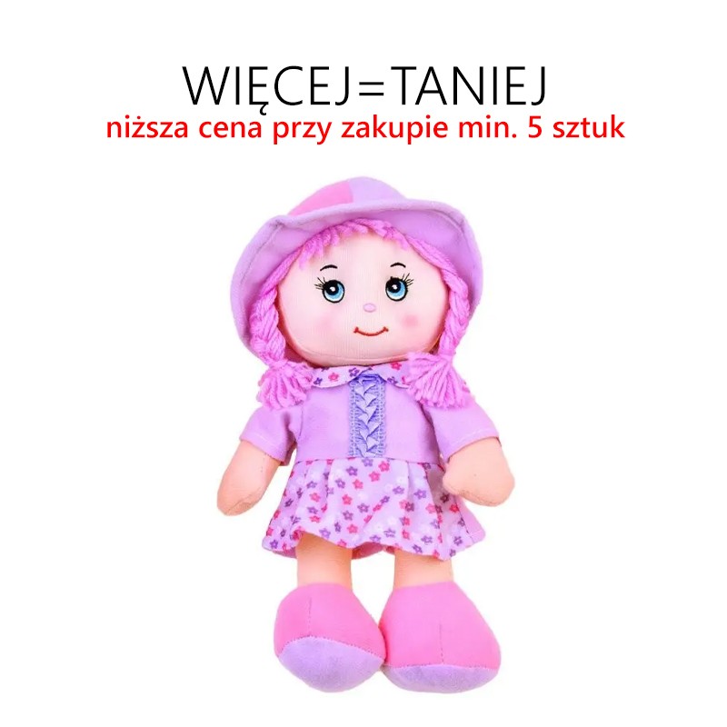 Lalka Zuzia: szmaciana lala w kapeluszu (28 cm) RÓŻNE KOLORY