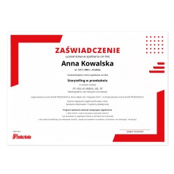 Zaświadczenie: Storytelling w przedszkolu (PDF)