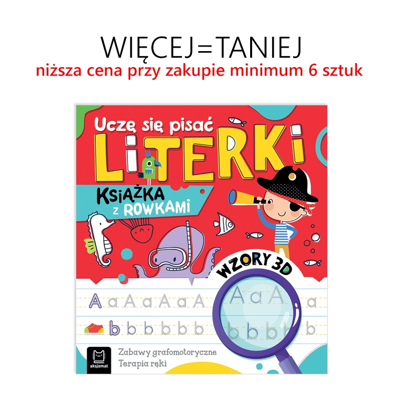 Uczę się pisać literki. Książka z rowkami. Wzory 3D.