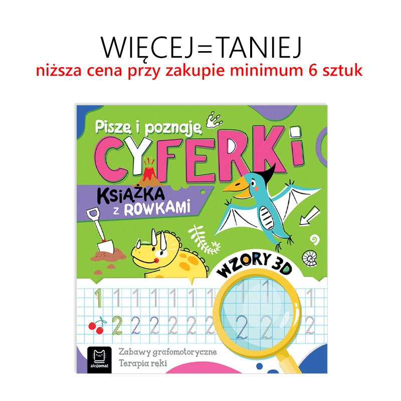 Piszę i poznaję. Cyferki. Książka z rowkami. Wzory 3D.