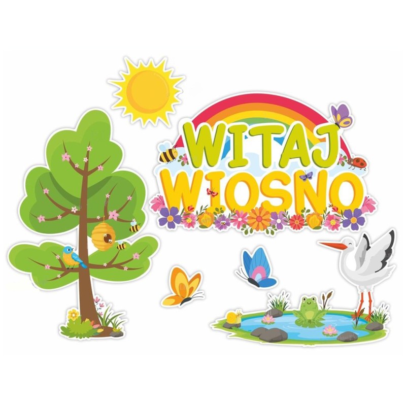 Dekoracja jednostronna - Witaj wiosno 6 elementów