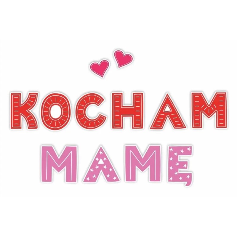 Dekoracja jednostronna - Kocham Mamę 12 elementów