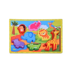 Układanka drewniana 7 elementów ZWIERZĄTKA SAFARI