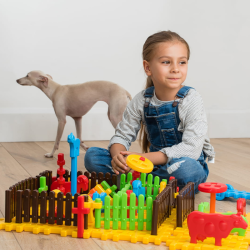 Klocki Waffle Konstrukcyjne: Mini farma - 31 elementów