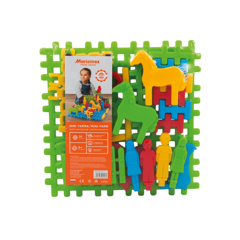 Klocki Waffle Konstrukcyjne: Mini farma - 31 elementów
