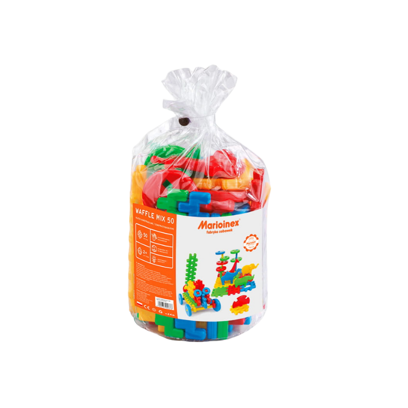 Klocki Waffle Konstrukcyjne: Mix - 50 elementów