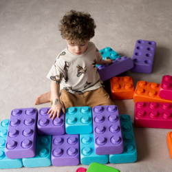 Klocki Waffle Budowlane Cegły: Pastel - 33 elementy