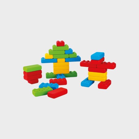 Klocki Waffle Budowlane Cegły - 33 elementy