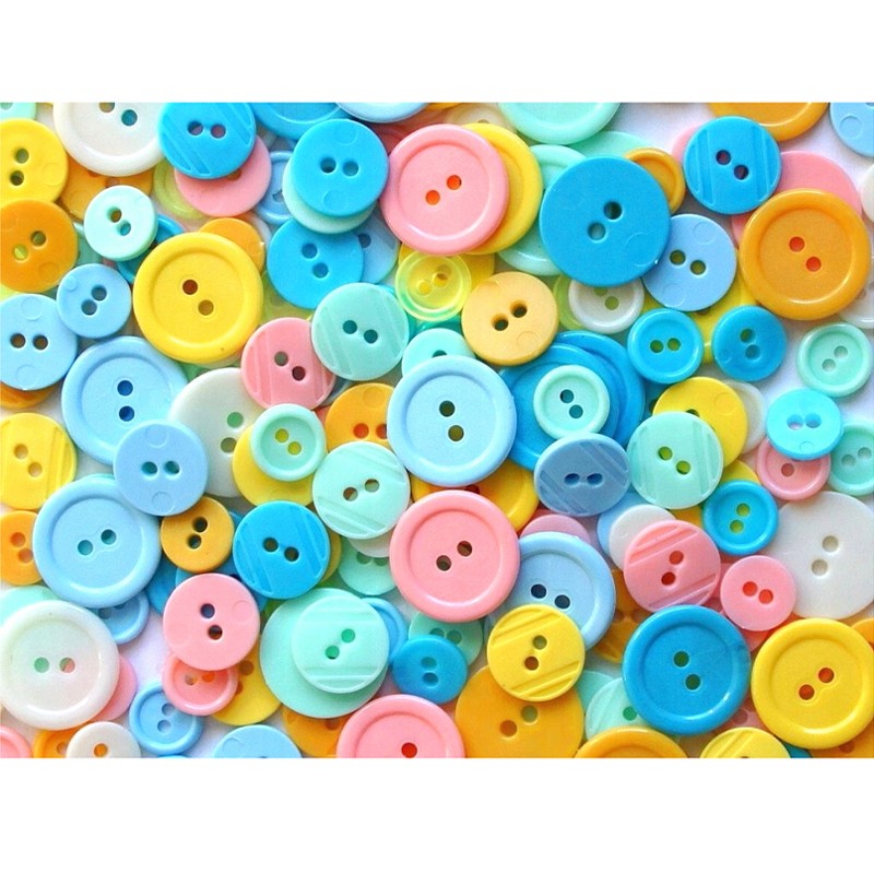 Guziki 3 wielkości - MIX KOLORÓW PASTELOWYCH