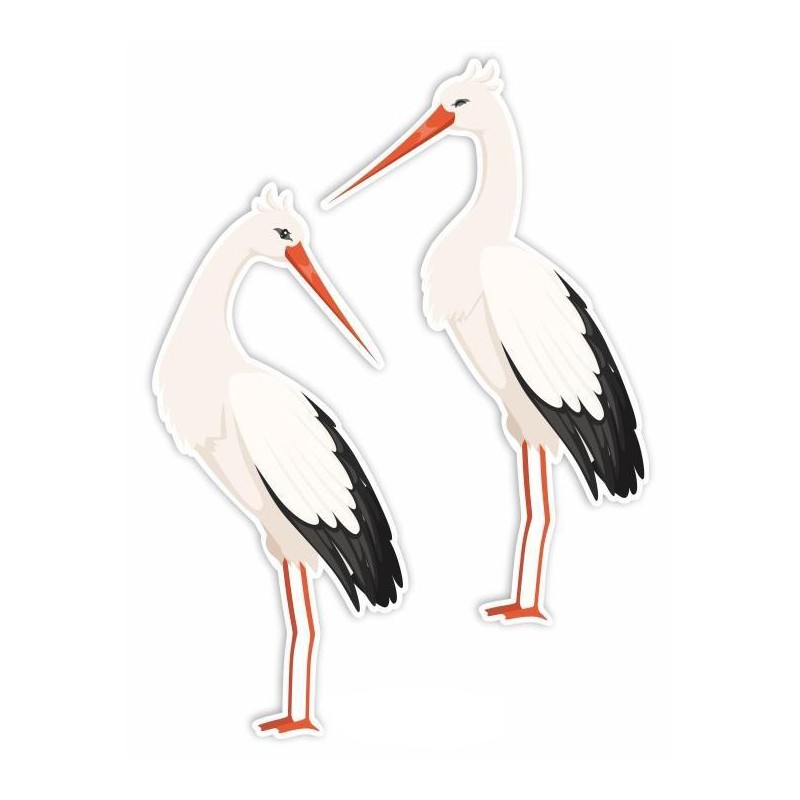 Dekoracja dwustronna - Bociany 2 elementy