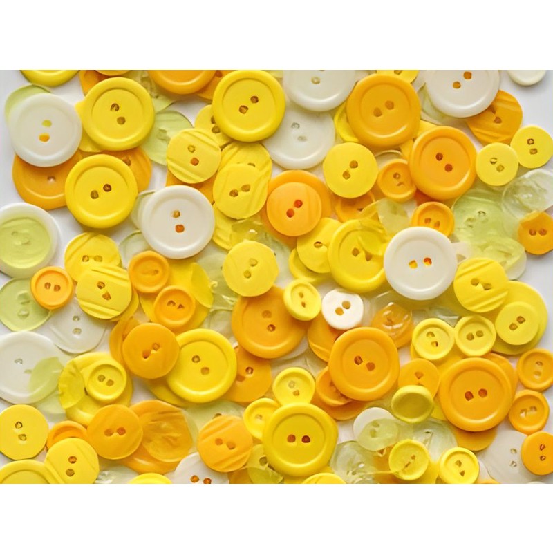 Guziki 3 wielkości - MIX KOLORÓW ŻÓŁTYCH