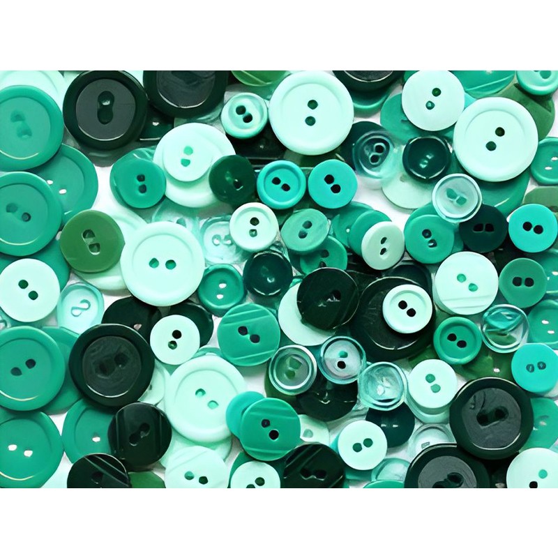 Guziki 3 wielkości - MIX KOLORÓW ZIELONYCH