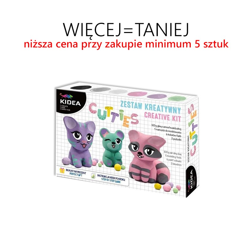 Glina rzeźbiarska samoutwardzalna 300 g - zestaw MISIE