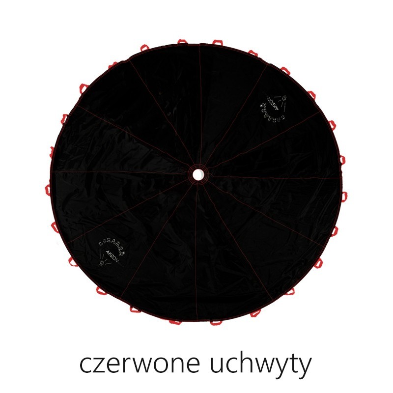 Spadochron animacyjny CZARNY 3 m - RÓŻNE UCHWYTY