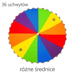 Chusta animacyjna 6 barw, 36 uchwytów - RÓŻNE ŚREDNICE