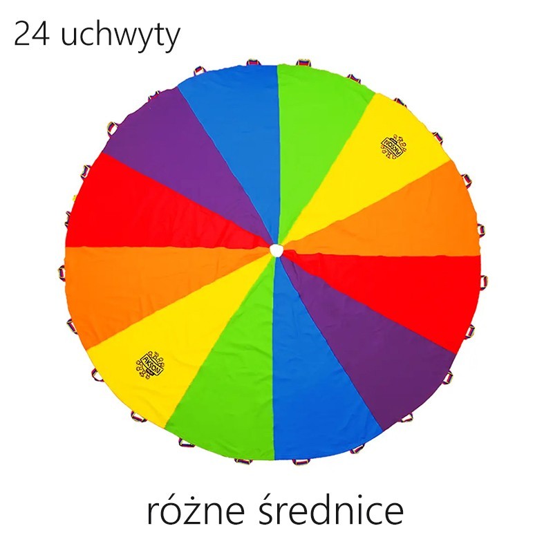 Chusta animacyjna 6 barw, 24 uchwyty - RÓŻNE ŚREDNICE