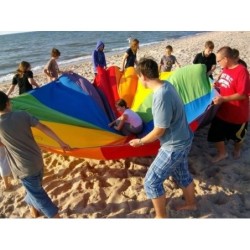 Chusta animacyjna 7 barw, 36 uchwytów, średnica 7 m