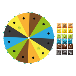 Chusta edukacyjna RECYKLING + ELEKTROŚMIECI (zestaw z 18 woreczkami)