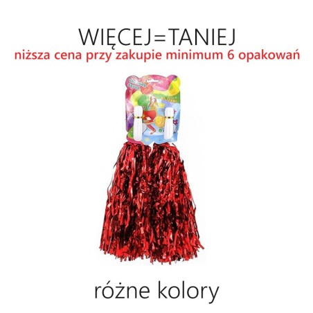 Pompony dla cheerleaderek MAŁE (2 szt.) - RÓŻNE KOLORY