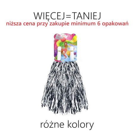 Pompony dla cheerleaderek MAŁE (2 szt.) - RÓŻNE KOLORY