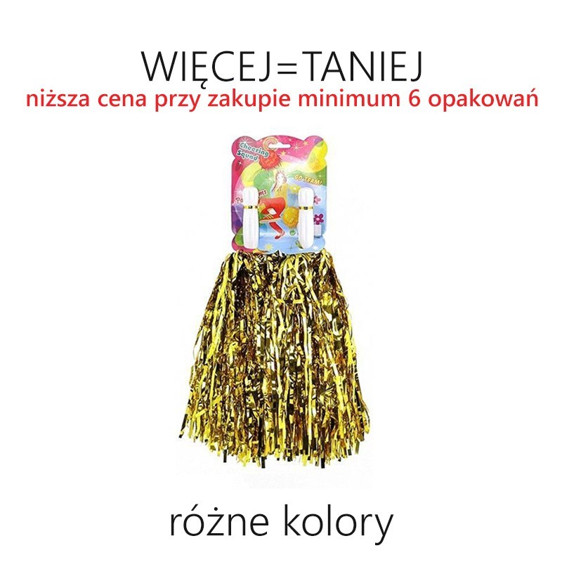 Pompony dla cheerleaderek MAŁE (2 szt.) - RÓŻNE KOLORY
