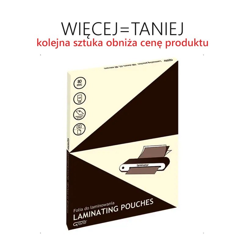 Folia do laminowania A4, 100 arkuszy, 80 mic