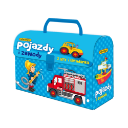 Kuferek - pojazdy i zawody - 2 gry i układanka