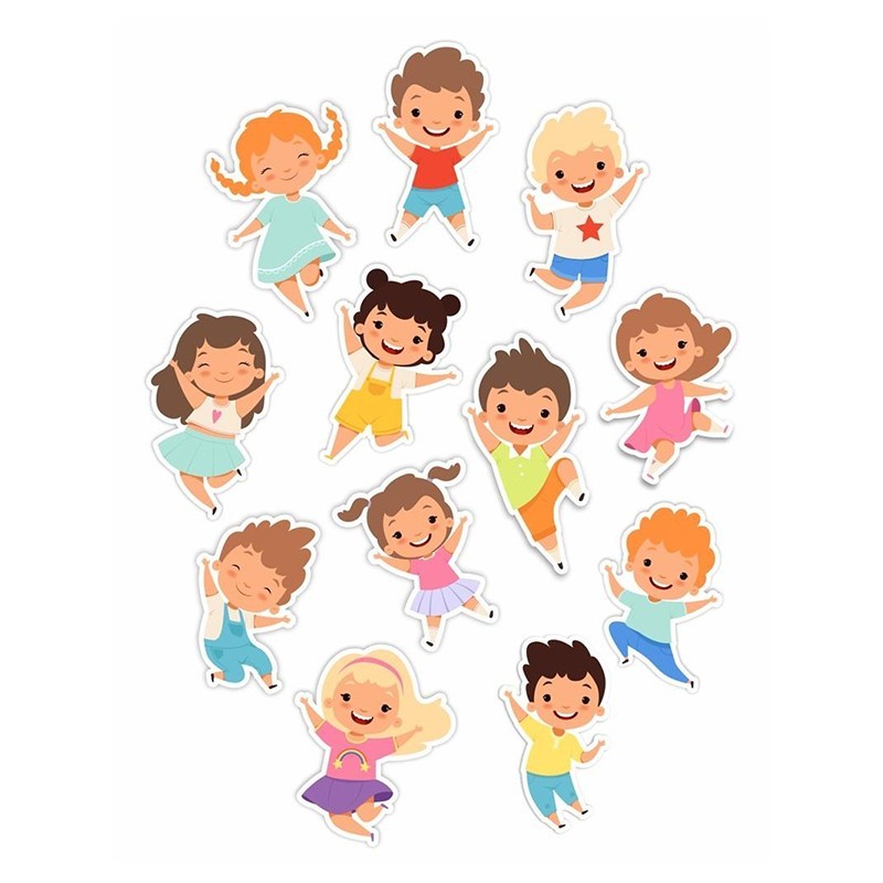 Dekoracja dwustronna - Wesołe dzieci 12 elementów