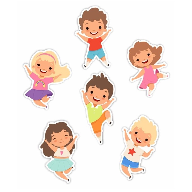 Dekoracja dwustronna - Wesołe dzieci 6 elementów