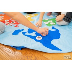 Mata edukacyjna MAPA ŚWIATA z elementami na rzepy - RÓŻNE RODZAJE