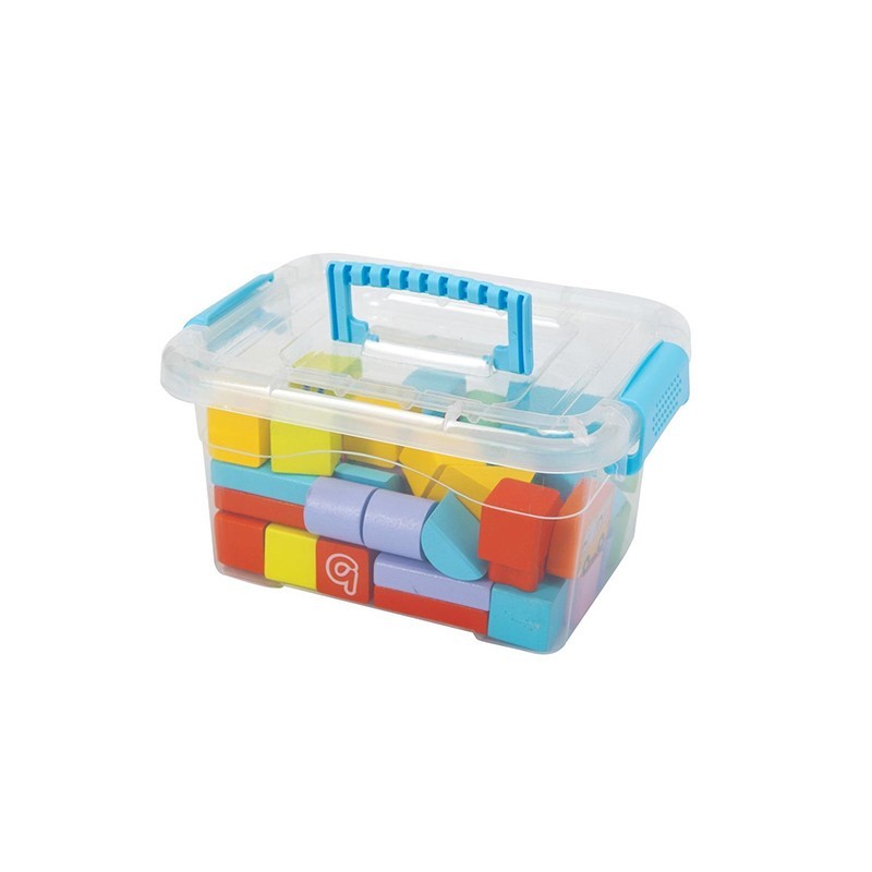 Klocki drewniane kolorowe 76 elementów