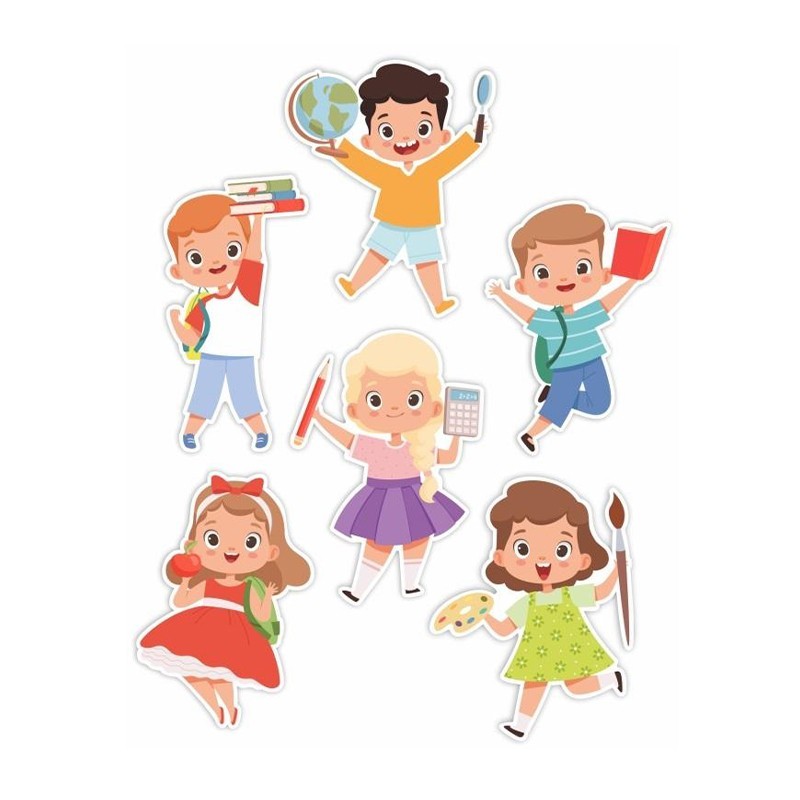 Dekoracja dwustronna - Dzieci (duże postacie) 6 elementów