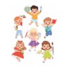 Dekoracja dwustronna - Dzieci (duże postacie) 6 elementów