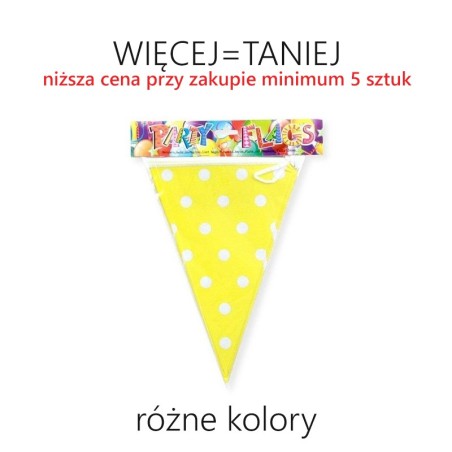 Girlanda flagi w kropki długość 6 m - RÓŻNE KOLORY