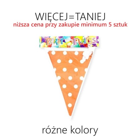 Girlanda flagi w kropki długość 6 m - RÓŻNE KOLORY