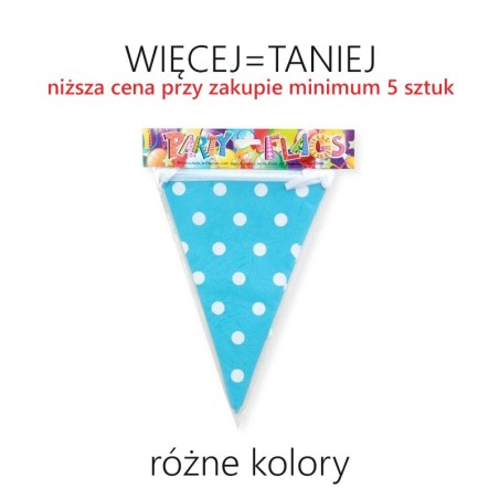Girlanda flagi w kropki długość 6 m - RÓŻNE KOLORY