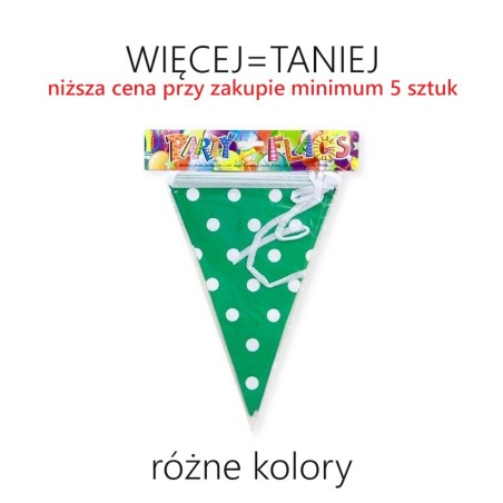 Girlanda flagi w kropki długość 6 m - RÓŻNE KOLORY