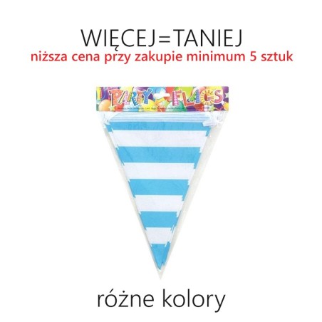 Girlanda flagi w paski długość 6 m - RÓŻNE KOLORY