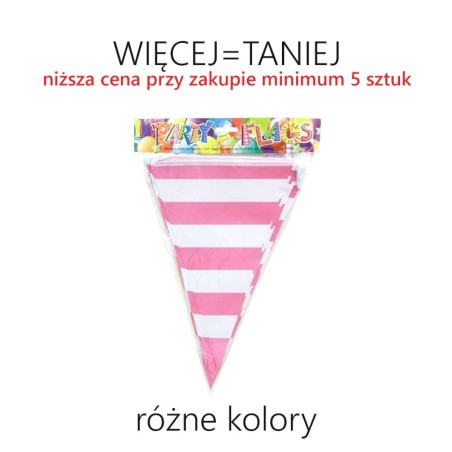 Girlanda flagi w paski długość 6 m - RÓŻNE KOLORY