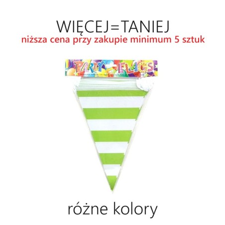 Girlanda flagi w paski długość 6 m - RÓŻNE KOLORY
