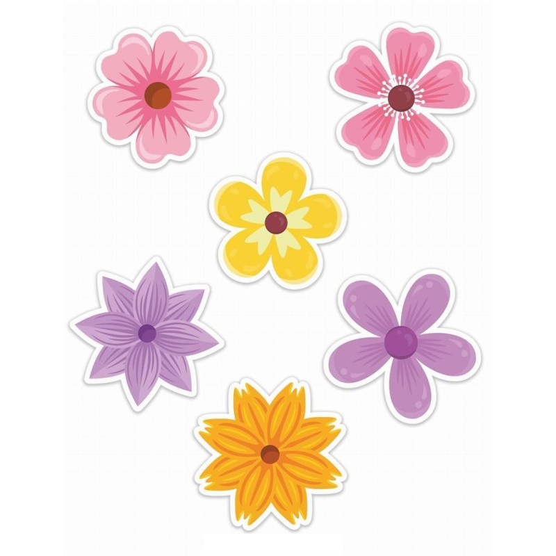 Dekoracja dwustronna - Kwiaty duże 6 elementów