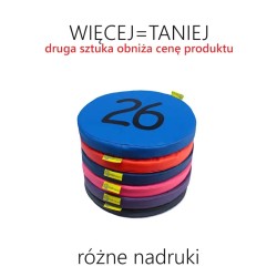 Poduszki gr. 3 cm ekoskóra okrągłe - 6 szt. RÓŻNE NADRUKI