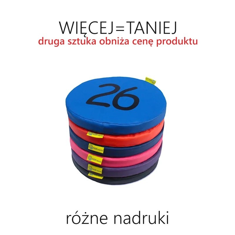 Poduszki gr. 3 cm ekoskóra okrągłe - 6 szt. RÓŻNE NADRUKI