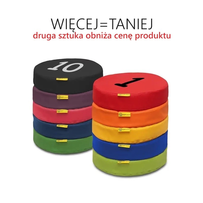 Poduszki gr. 6 cm ekoskóra okrągłe - 10 szt. z nadrukiem